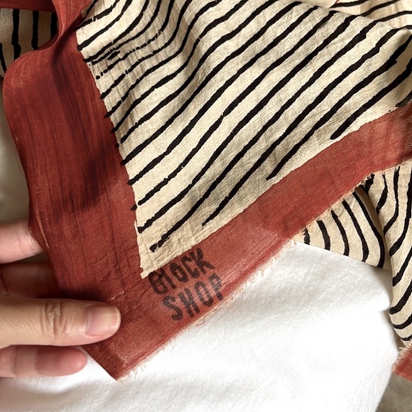 Block Shop Tent Print Silk Cotton Blend Hand Block Printed Long Scarf Sold Out - Picture 8 of 8